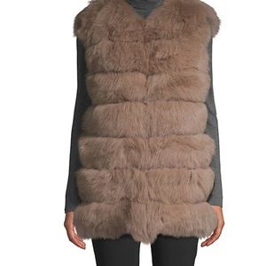 NWOT LA FIORENTINA Dyed Fox Fur Bubble Vest